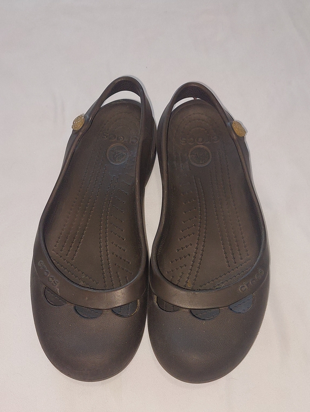 Crocs Women's Brown Mary Jane Slingback Flats